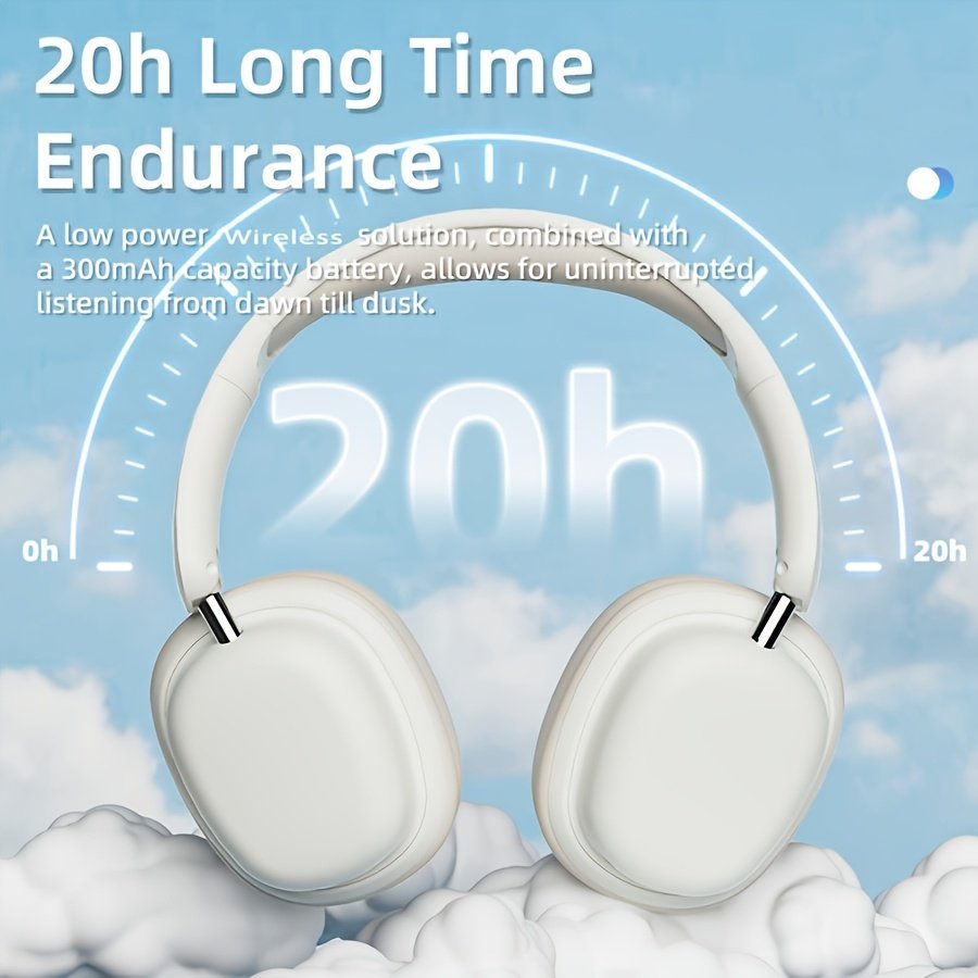 Over-ear Bluetooth Headphones With Microphone, Gaming Headphones, 15-hour Playback Time, High Sound Quality, Extendable And Foldable, Soft Memory Foam Ear Cups, Button Control, Suitable For Listening