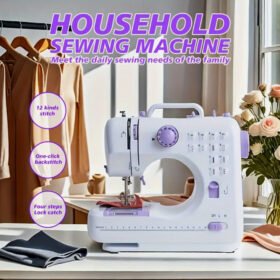 Portable Sewing Machine With 12 Multifunctional For Beginner Kids Family