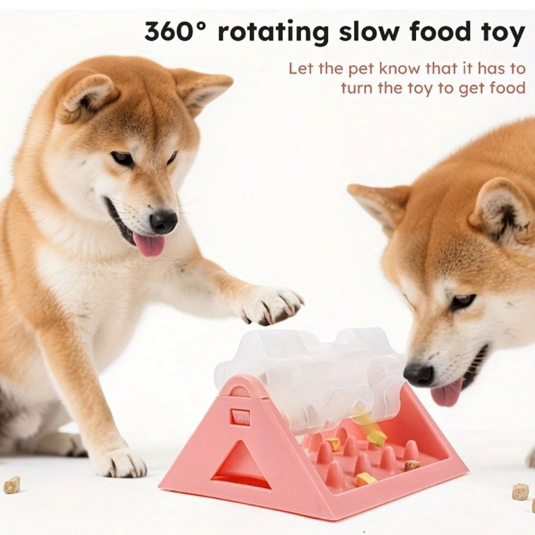 Rotating Puzzle Dog Bowl & Slow Feeder | Interactive Anti-Gulp Food Dispenser for Cats & Dogs