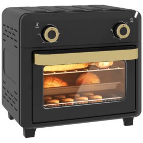 10L Air Fryer Oven, Mini Oven, Oil Free Cooking, Grill, Roast, Bake, With Adjustable Temperature, Timer, Dishwasher Safe, 1000W, Black