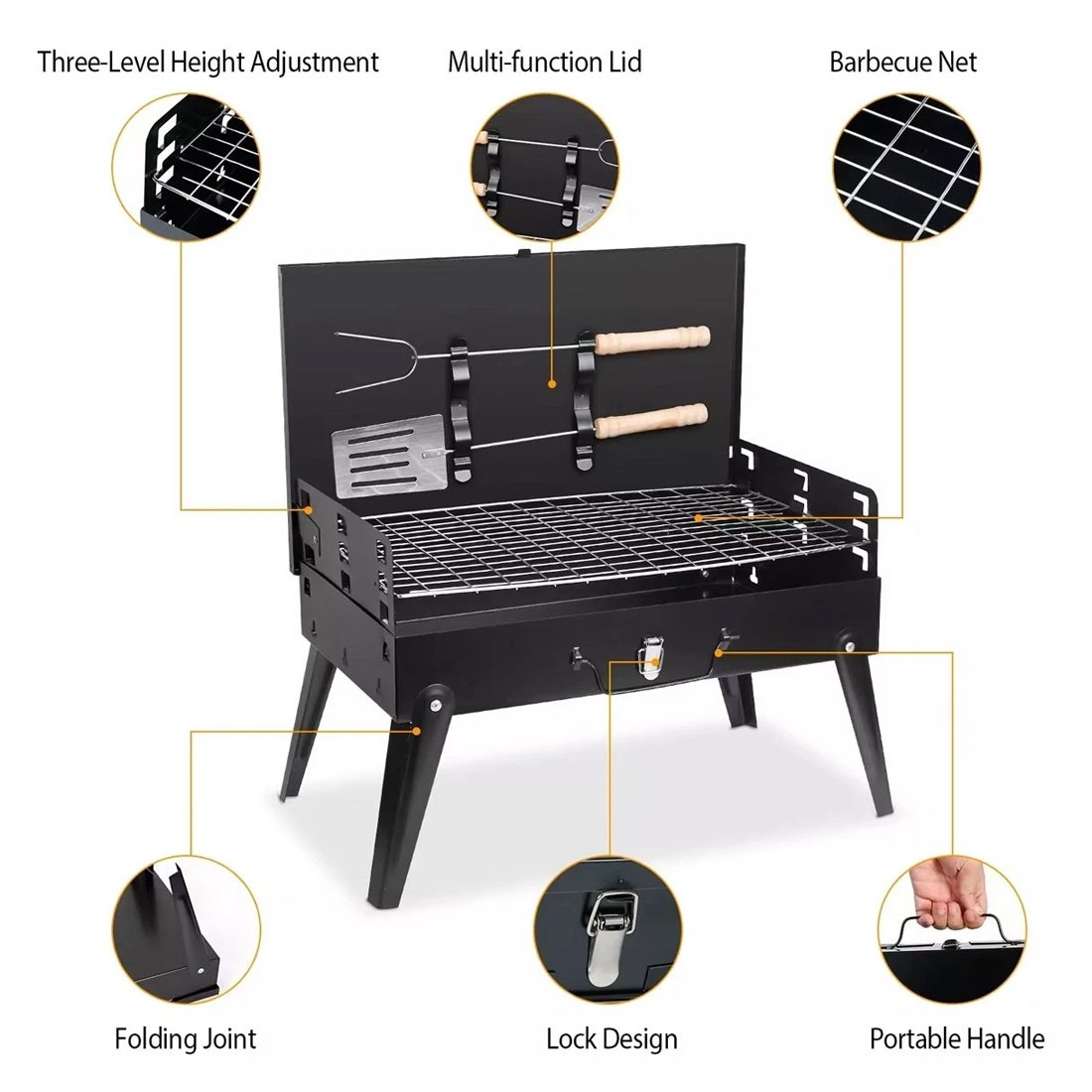 Portable Folding Charcoal BBQ Barbecue Camping Grill Travel Picnic Outdoor UK