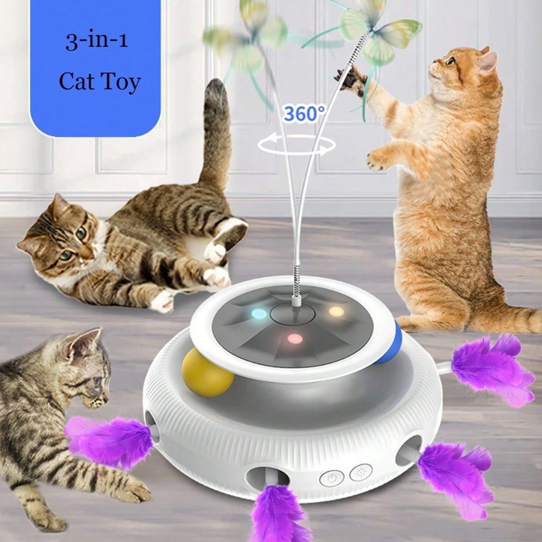 Multifunctional Electric Cat Toy Interactive Cat Toy Indoor Playing Rechargeable