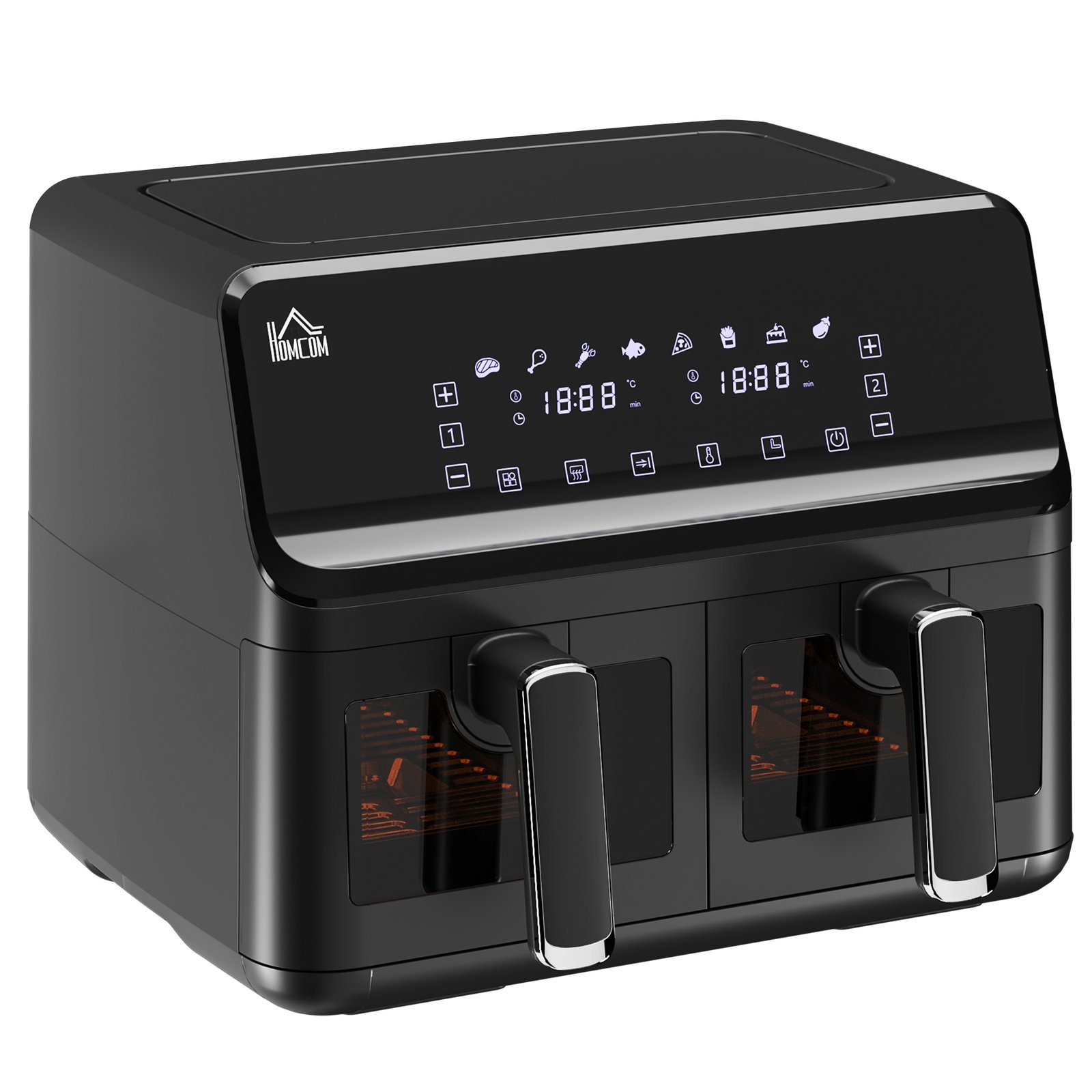 8L Dual Basket Air Fryer 2500W | 8-in-1 Digital Air Fryer Oven with Sync Finish