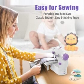 Portable Mini Electric Sewing Machine Multifunctional Desktop Tailor Home Use