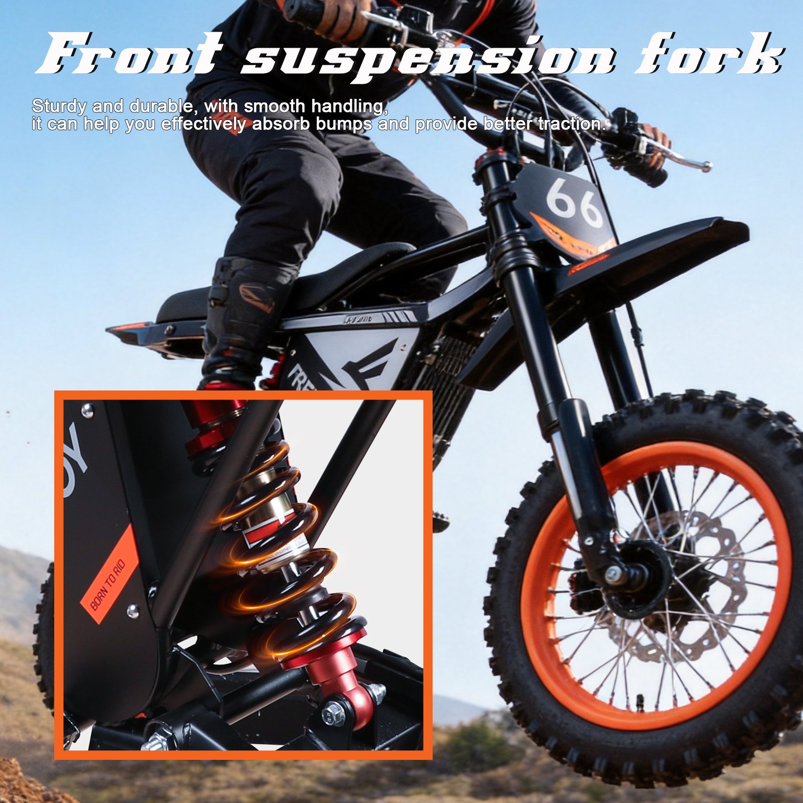 Y66 Iron Frame 3000W Electric Motorcycle With 20 Mph Off-road Model