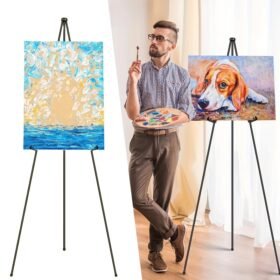 63″ Foldable Artist Easel – Adjustable Portable Display Stand for Wedding Signs, Posters & Art Exhibitions