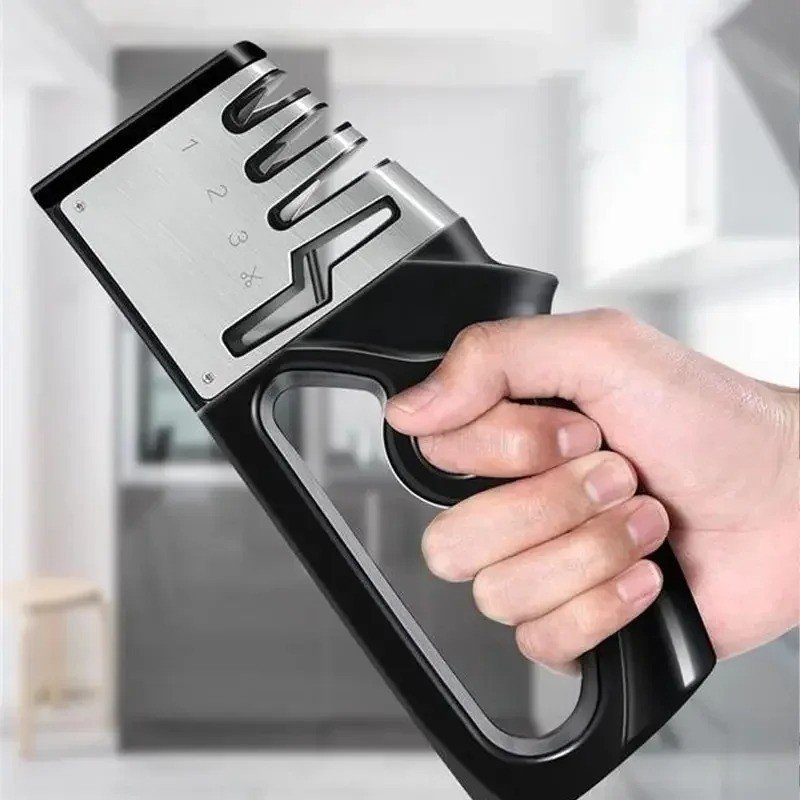 4 In1 Knife Sharpener Kitchen Grinder Diamond Knives For Sharp Scissors Tool UK