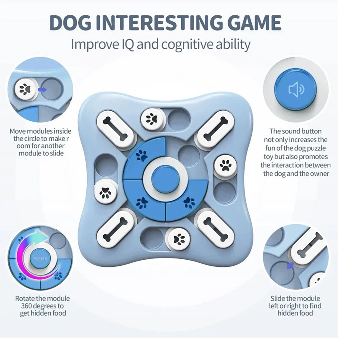 NEW Dog Interactive Puzzle IQ Toys Treat Food Puzzle Game For Dog Mental Stimulation UK