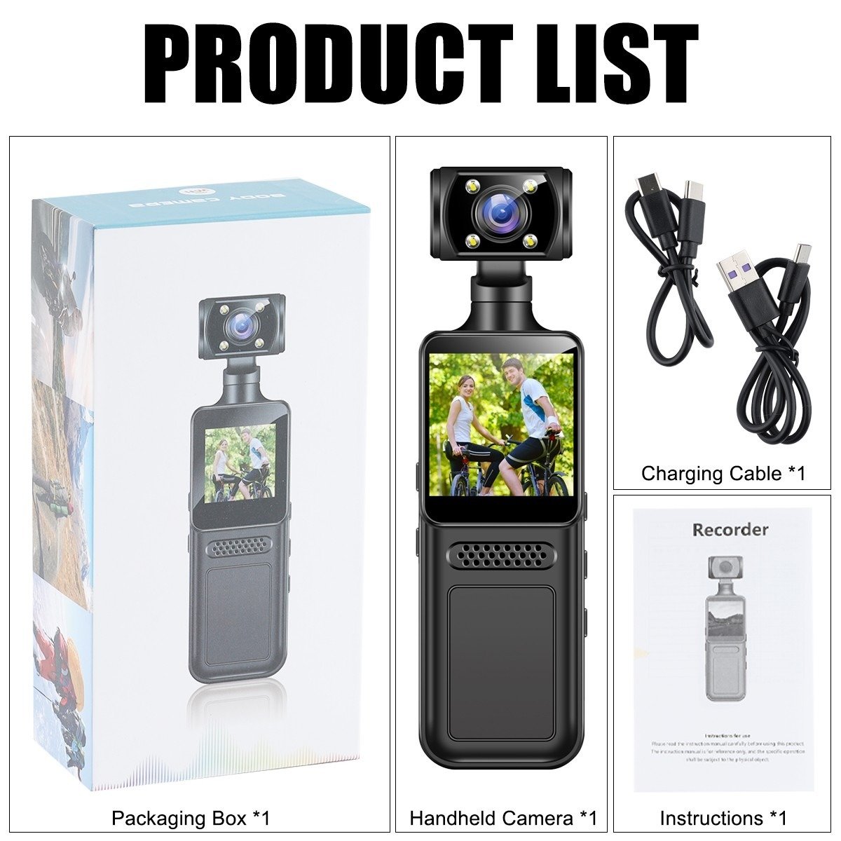 HD 4K Pocket Action Camera Rotation WiFi Vlog Camcorder Handheld Sports DV