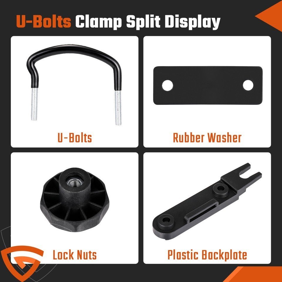 4PCS Stainless Universal Roof Box U-Bolt Clamps Car Van Mounting Fitting Kit UK
