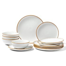 Dinnerware Set, Service For 4 People, Round Plates And Bowls Sets, Scratch Resistant Ceramic Dinner Ware, Dishwasher And Microwave Suitable Kitchen Dishes, For Dessert Salad Soup Pasta, White