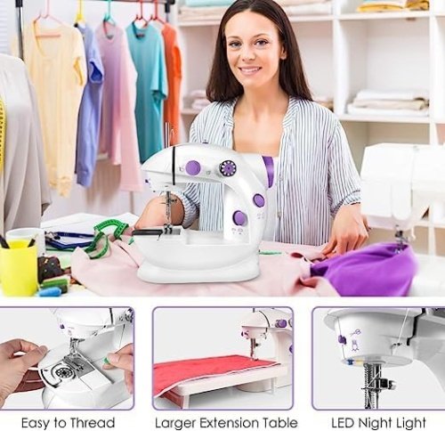 Portable Mini Electric Sewing Machine – Handheld Multifunctional Household Desktop Sewing Kit for Beginners & Home Use
